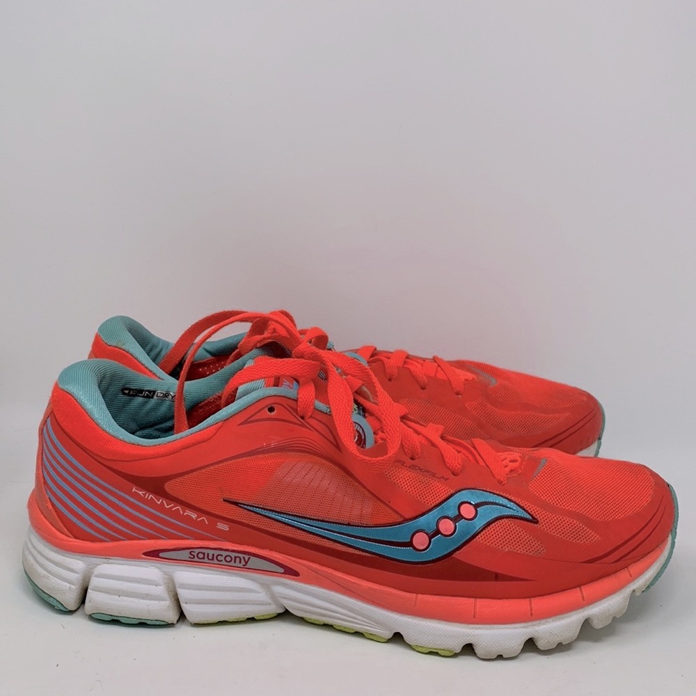 Saucony Kinvara 5 Coral Blue Womens Sneakers - Picture 4 of 10